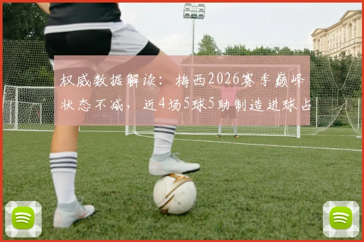 权威数据解读:梅西2026赛季巅峰状态不减,近4场5球5助制造进球占比全队80%,为何他仍是足坛核心?